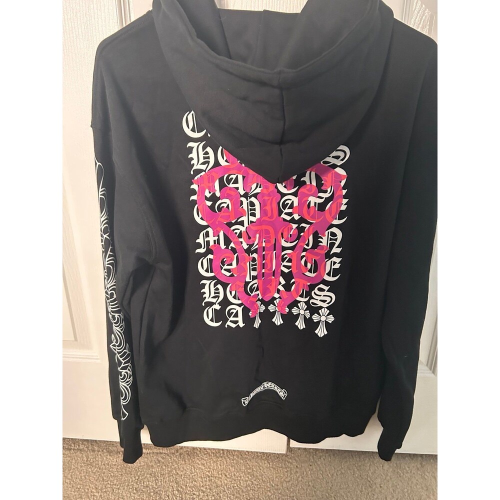 Hoodie black pink and white